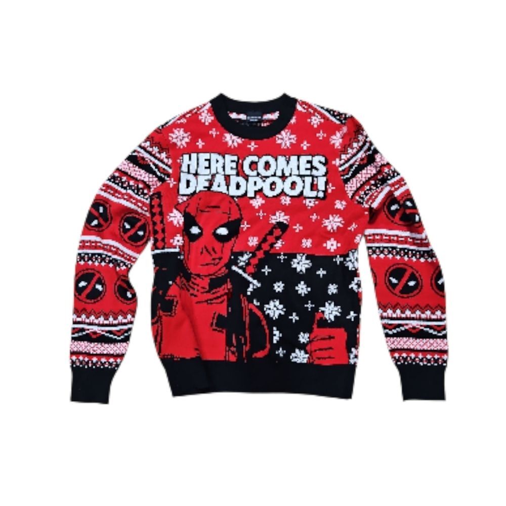 Deadpool Unisex Ugly Christmas Sweater Size L Marvel Xmas Geeknet Holiday